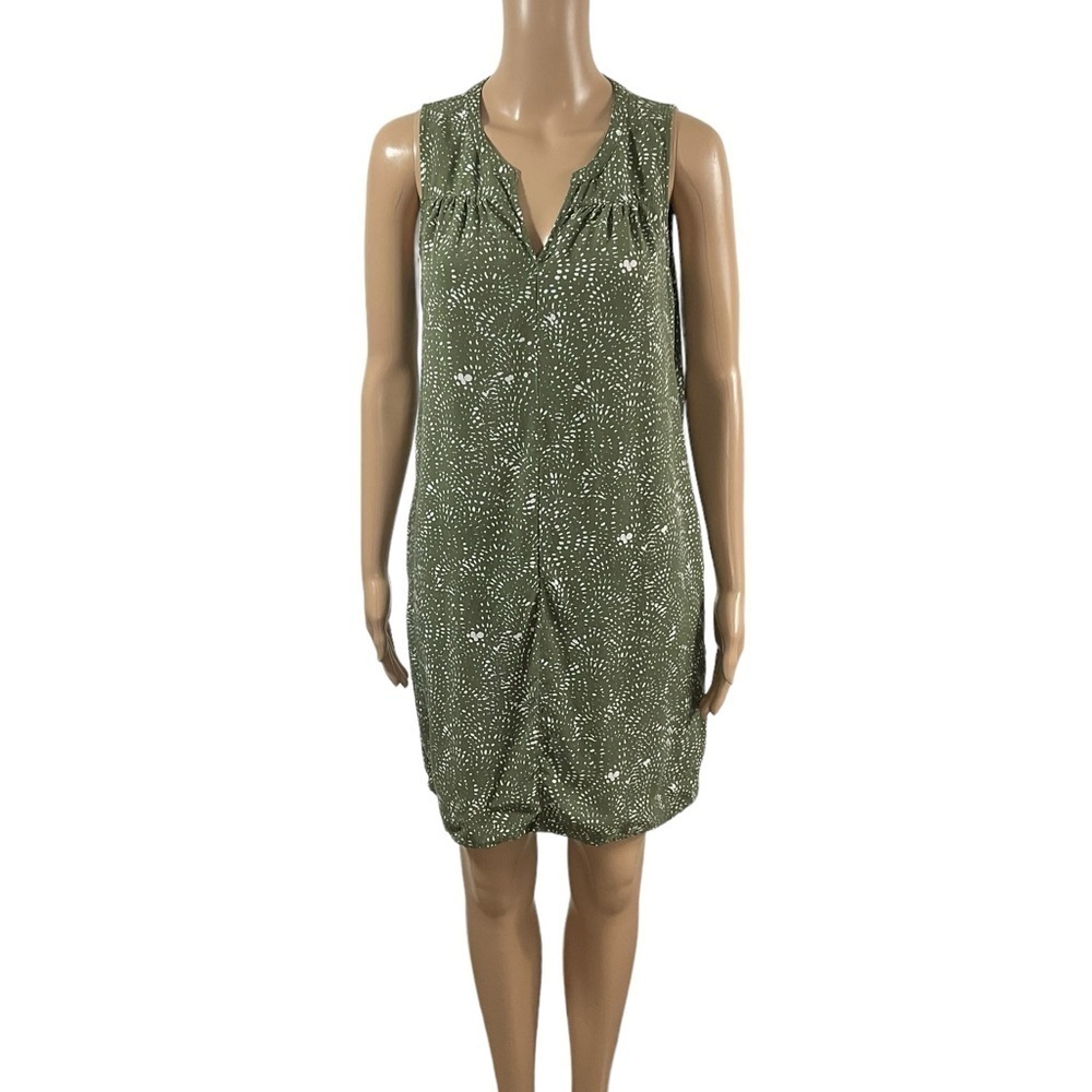 Gap Abstract Overall print sleeveless dress 100% rayon Pockets V-neck size Small - Picture 2 of 10